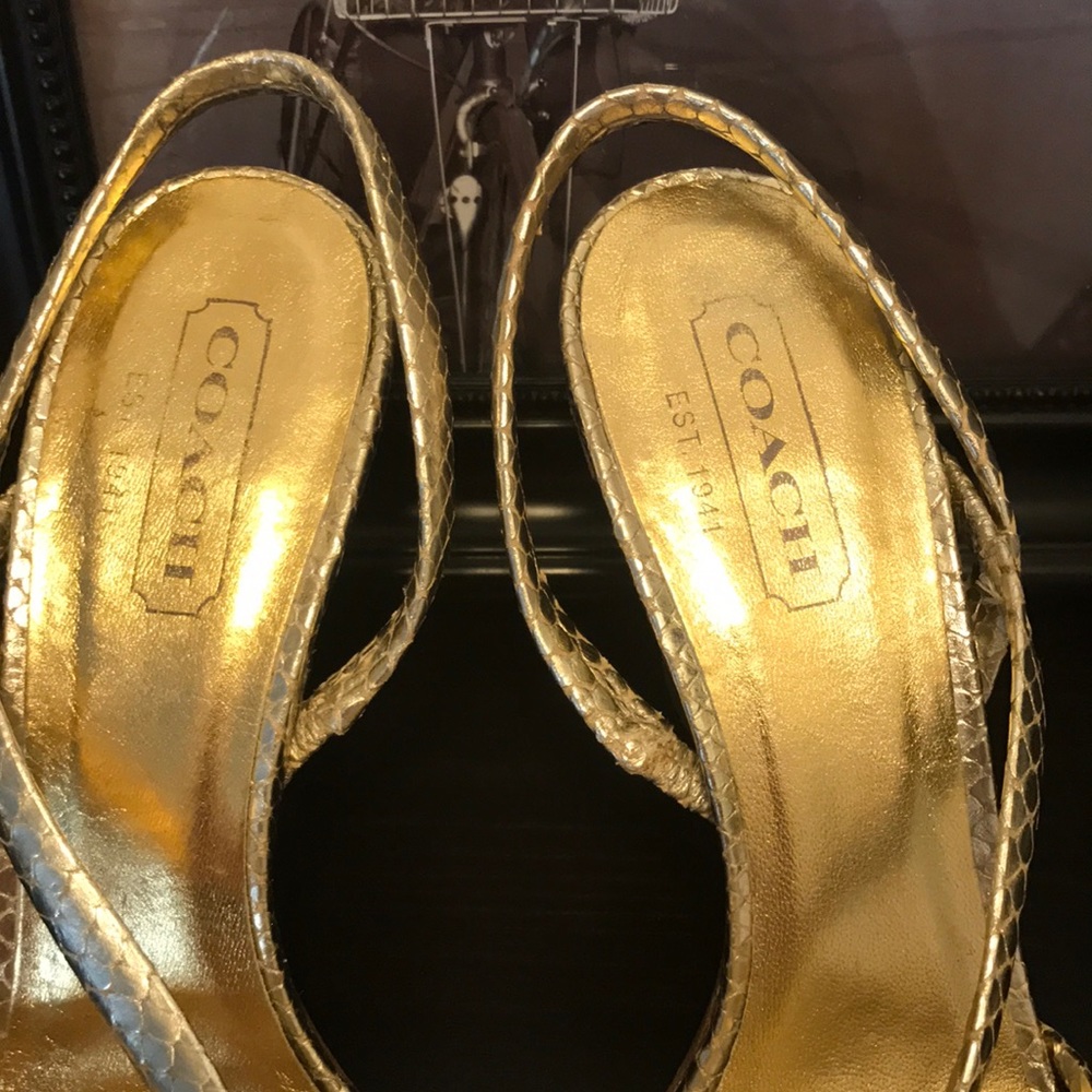 Coach Gold python sandals - Picture 3 of 7